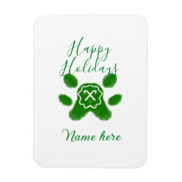 Glad helg grönt hund sällskapsdjur av arten tass c magnet