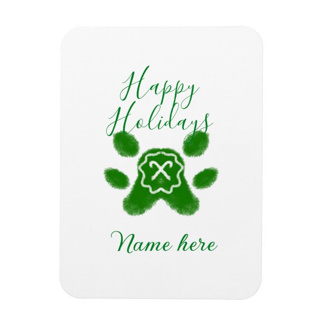 Glad helg grönt hund sällskapsdjur av arten tass c magnet (Vertikal)