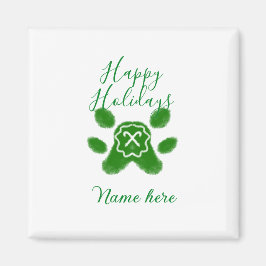 Glad helg grönt hund sällskapsdjur av arten tass c magnet