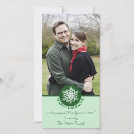 Glad helg Grönt Papper snöflake 4x8 Julkort