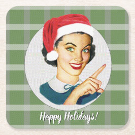 Glad helg! Grönt Play Underlägg Papper Kvadrat