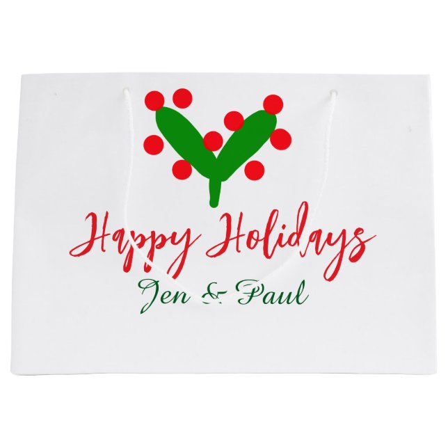 Glad helg grönt röd par namn grönt löv (Framsidan)