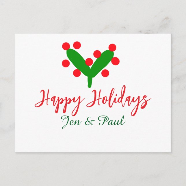 Glad helg grönt röd par namn grönt löv (Framsida)