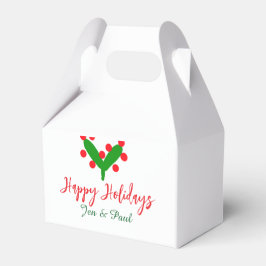 Glad helg grönt röd par namn grönt löv presentaskar