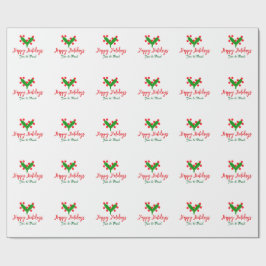 Glad helg grönt röd par namn grönt löv presentpapper