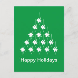 Glad helg Grönt, snö Julgran Vykort