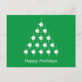 Glad helg Grönt vit snö Stars Träd Vykort