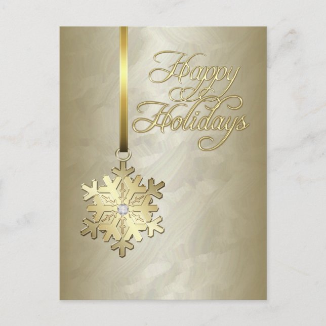 Glad helg Guld Diamond Snowflake Gold Foil (Framsida)