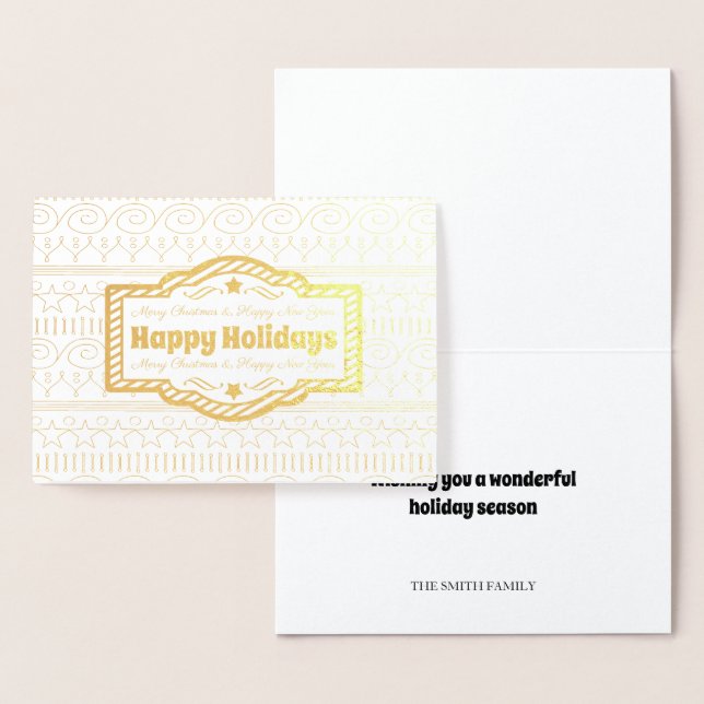 Glad helg Guld Folierat Kort (Display)