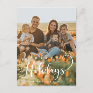 Glad helg, Hälsning-familjfoto, jul Vykort