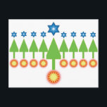 Glad helg hälsningskort - julhälsningskort<br><div class="desc">Vet du vem som firar lite av allt? Kortet visar en skog av Helgdag. Vänd den över (upp och ned) och visar Hanukkah-menorahljusen. Låt dina vänner välja vilken väg till visning. Kortet är sött - och lämpligt - för kristna eller Judar. (Min familj är halv och halv.)</div>