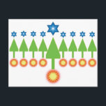 glad helg hälsningskort - julhälsningskort<br><div class="desc">Vet du vem som firar lite av allt? Detta kort visar en skog av Helgdag Träd. Vänd den över (upp och ner) och visa Hanukkah-menorahljus. Låt dina vänner välja vilken väg till visning.  Kortet är sött - och lämpligt - för kristna eller Judar. (Min familj är halv och halv.)</div>