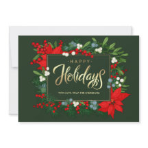 Glad helg. Hand plockade Mistletoe, Poinsettia
