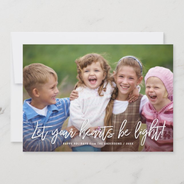 Glad helg Handskriven skriptcitattecken över foto Julkort (Framsida)