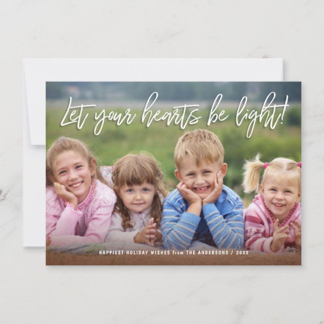 Glad helg Handskriven skriptcitattecken över foto Julkort (Framsida)