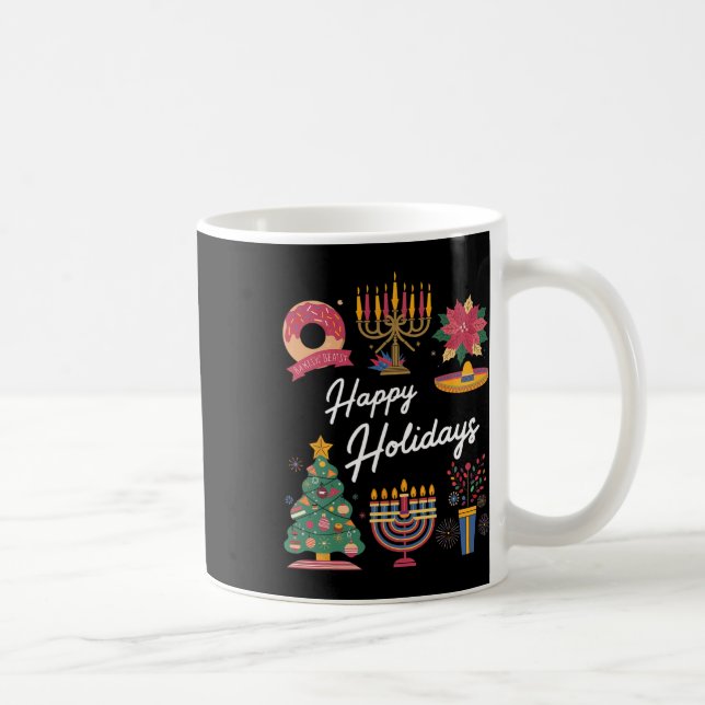 Glad helg Hanukkah Feliz Navidad jul Kw Kaffemugg (Höger)