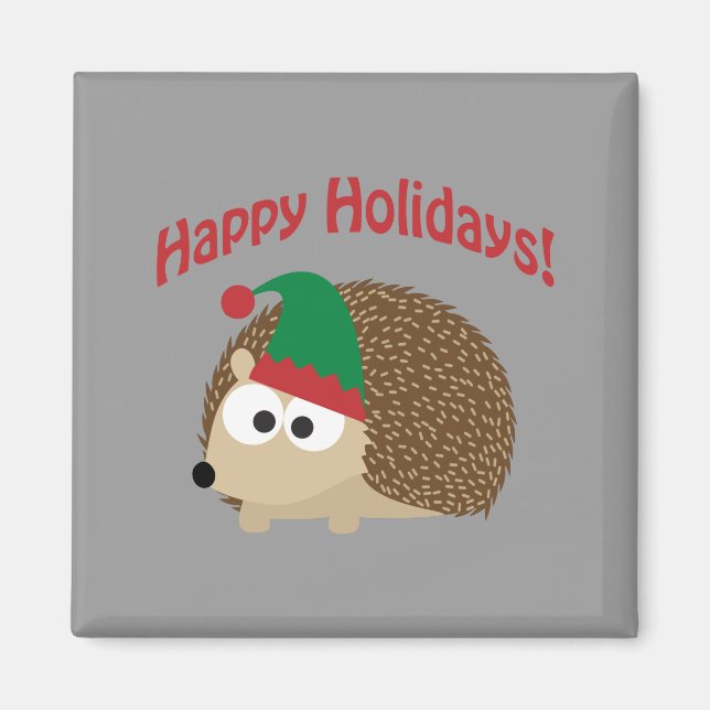 Glad helg! Hedgehog Elf Magnet (Framsidan)