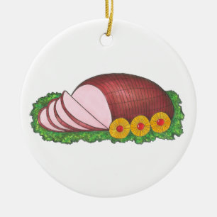 Glad helg Helgdag Jul Glazed Rosa Ham Julgransprydnad Keramik