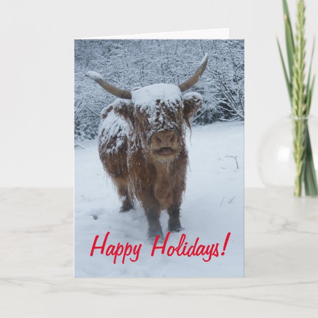 Glad helg Highland Cow (Framsida)