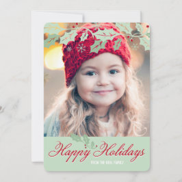 Glad helg Holly Berries julfotoport Julkort