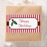 Glad helg Holly-etiketter Fraktsedel<br><div class="desc">Hully och bär dekorerar dessa helgdag. Använda dessa helgdag på julkort,  gåvor,  hantverk,  bakverk,  köksartiklar,  skrotböcker,  godis,  julgodis osv. Designen kommer från originalteckningen.</div>