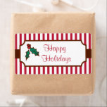 Glad helg Holly-etiketter Fraktsedel<br><div class="desc">Hully och bär dekorerar dessa helgdag. Använda dessa helgdag på julkort,  gåvor,  hantverk,  bakverk,  köksartiklar,  skrotböcker,  godis,  julgodis osv. Designen kommer från originalteckningen.</div>
