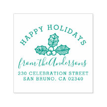 Glad helg Holly Family Namn & Returadress