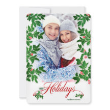 Glad helg Holly och Berries Lodrät Photo