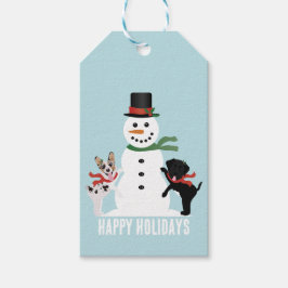 GLAD HELG HUNDAR BYGGNAD A SNÖGUBBE PRESENTETIKETT