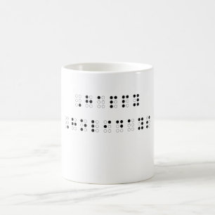 Glad helg i blindskrift kaffemugg