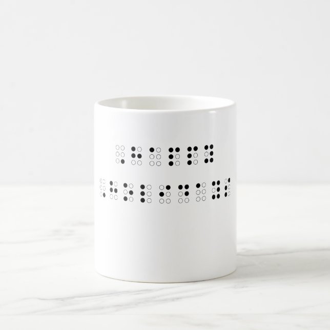 Glad helg i blindskrift kaffemugg (Center)
