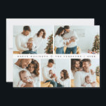 Glad helg i julfamiljen Photoshot Collage Julkort<br><div class="desc">Fira helgdagarna med en gnutta elegans genom att använda vårt enkla Modern-Helgdag i julfamiljen. Det här genomtänkt designade kortet omfattar familjesätten och festsäsongens glädje, vilket gör att du kan visa dina omhuldade minnen i en vacker och anpassade layout. 📸 Fotokollage för familjen: Med plats för fem foton omvandlas detta kort...</div>