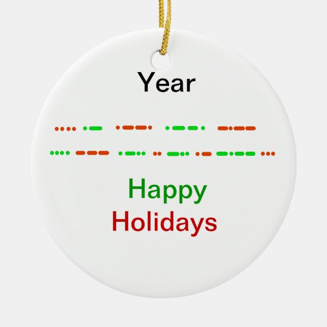 Glad helg i Morse Code Julafton Ornament (Framsidan)