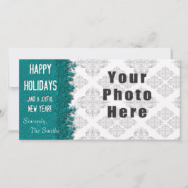 Glad helg Ice Blue Snowflake Julkort