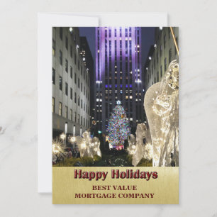 Glad helg Iconic Rockefeller Plaza Business Julkort