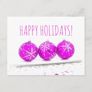 Glad helg jul Baubles Star Rosa White Vykort