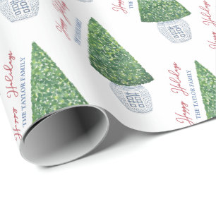 Glad helg jul Boxwood Topian Träd Presentpapper
