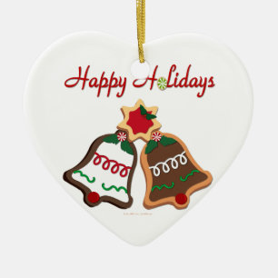 Glad helg jul Cookie Klockor Julgransprydnad Keramik