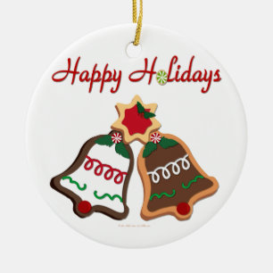 Glad helg jul Cookie Klockor Julgransprydnad Keramik