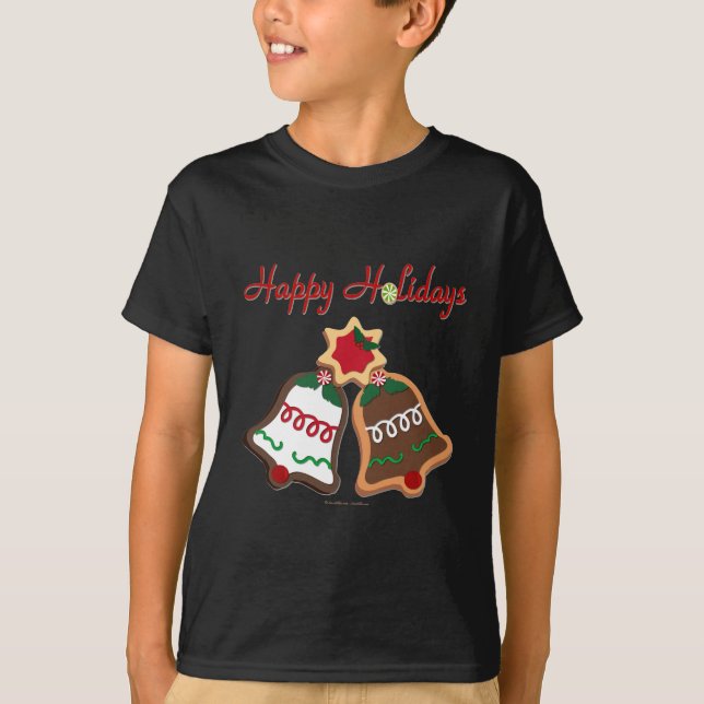 Glad helg jul Cookie Klockor Tee Shirt (Framsida)