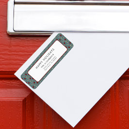 Glad helg jul, färgat hjärta Mönster Returadress Etikett