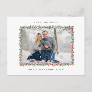 Glad helg jul Holly Ram Photo Image Vykort