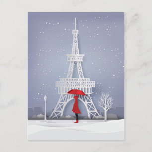 glad helg Jul i Paris Vykort
