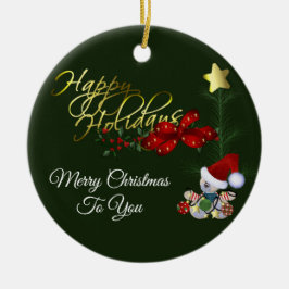 Glad helg-jul julgransprydnad keramik