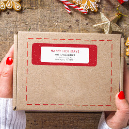 Glad helg, jul, minimalt Snöflingor Red Returadress Etikett