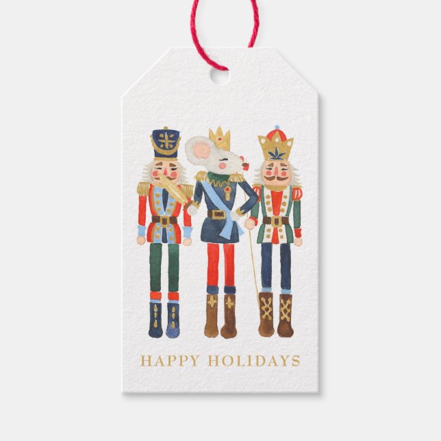 Glad helg Jul Nutcracker Presentetikett (Framsidan)