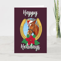 Glad helg jul Poinsettia Horseshoe