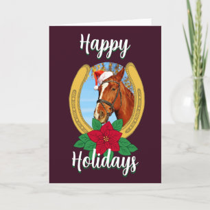 Glad helg jul Poinsettia Horseshoe