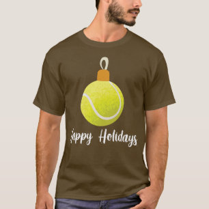 Glad helg jul tennis Boll Julafton Träd Spo T Shirt