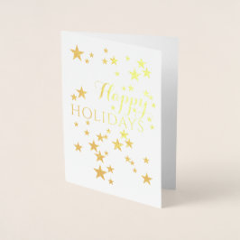 GLAD HELG JULAFTON STARS AFFÄRSLOGOTYP CHRISTMAS FOLIERAT KORT